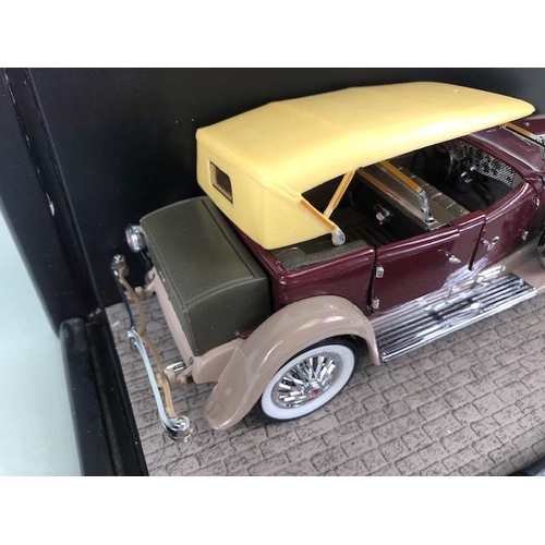 171 - Franklin mint 1987 model of a Duesenberg Tourster motor car in its display case approximately 28cm l... 