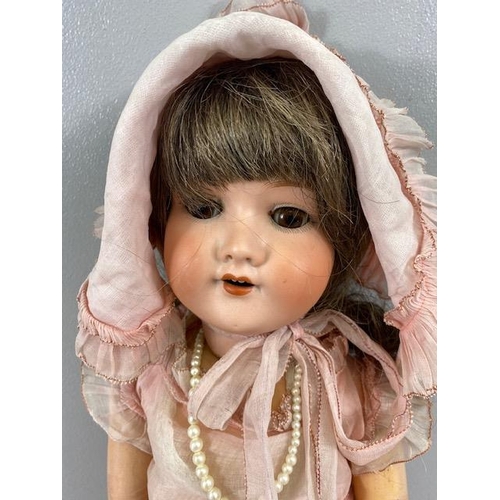 173 - Antique Doll, Armand Marseille Germany 390, A 63/4 M, Bisque head, glass closing eyes, real hair, jo... 