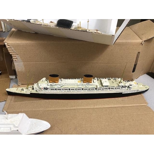 174 - Collection of Die cast metal and resin model ships merchant and military 20 in total