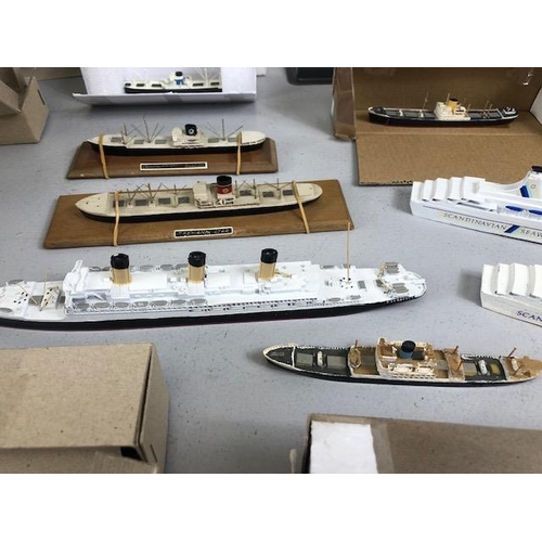 174 - Collection of Die cast metal and resin model ships merchant and military 20 in total