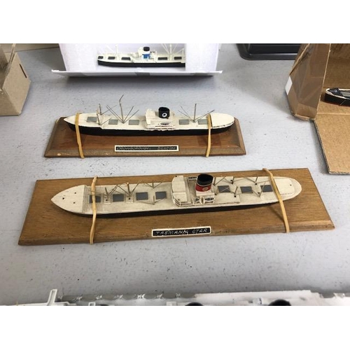 174 - Collection of Die cast metal and resin model ships merchant and military 20 in total