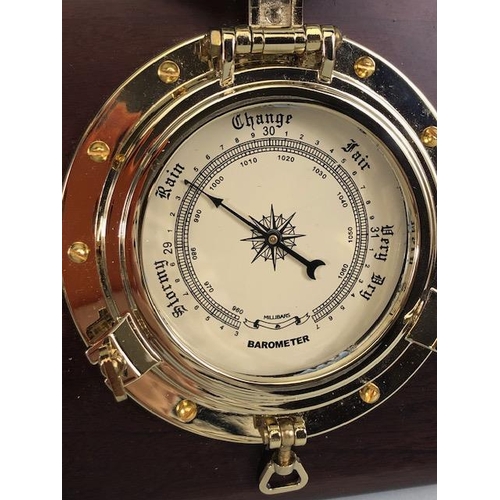 178 - Ships style clock and barometer, S E Wills Liverpool, makers to the Admiralty, Quartz movement  on w... 