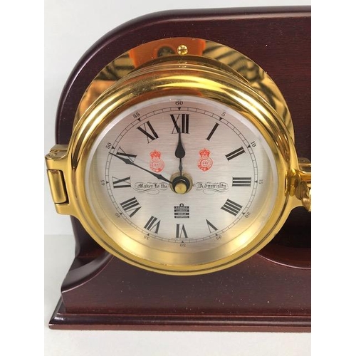 178 - Ships style clock and barometer, S E Wills Liverpool, makers to the Admiralty, Quartz movement  on w... 