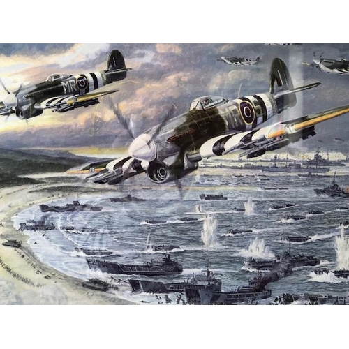 202 - D-Day By Air By Land By Sea limited edition print, Brian Sanders, 569-2950, signed by artist and vet... 