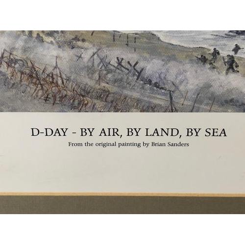 202 - D-Day By Air By Land By Sea limited edition print, Brian Sanders, 569-2950, signed by artist and vet... 