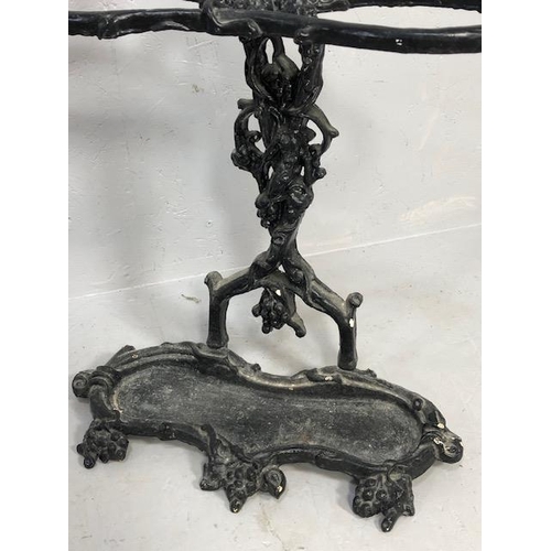 207 - Antique Victorian style sick or umbrella stand of cast Iron in the design of twisted grape vines  ap... 