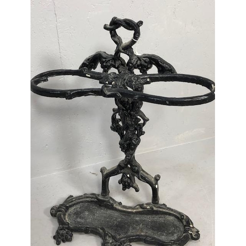 207 - Antique Victorian style sick or umbrella stand of cast Iron in the design of twisted grape vines  ap... 