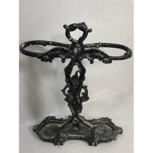 207 - Antique Victorian style sick or umbrella stand of cast Iron in the design of twisted grape vines  ap... 