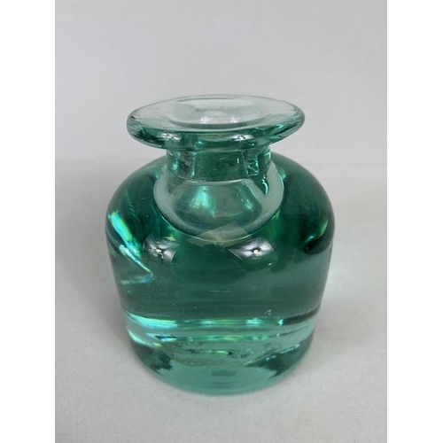 208 - Collectable glass ,!9th century Victorian dump glass (bottle glass)  ink well, vintage perfume atomi... 