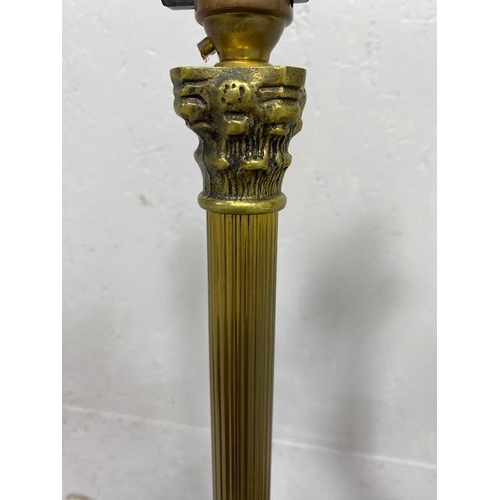 216 - Vintage lighting ,Three table lamp bases of Corinthian column style , ranging from 28cm -48cm in hig... 