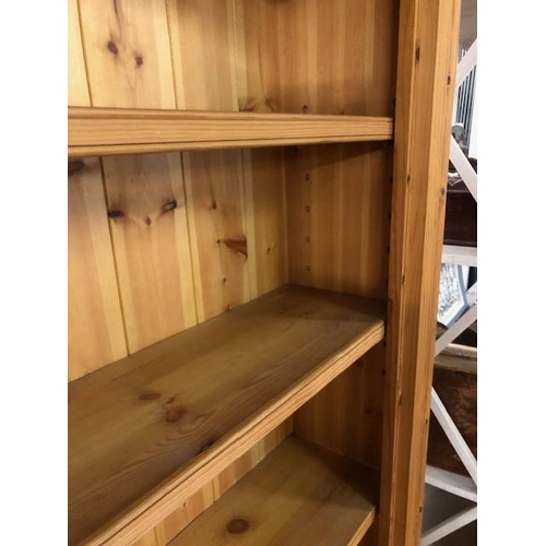 218 - Pine Bookcase with reeded sides and five adjustable shelves approx 119 x 33 x 195cm