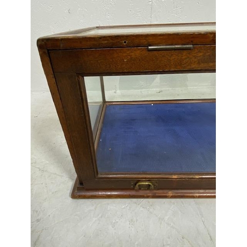 227 - Victorian shop display cabinet with brass fitments approx 77 x 46 x 31