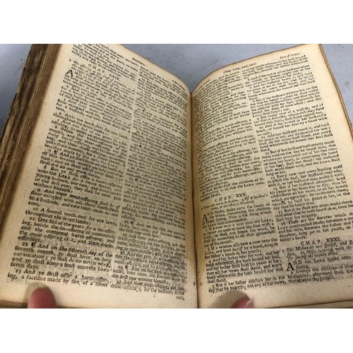 233 - Antique Books, collection relating to religion, 1777 Family Bible, early 19th century King James bib... 