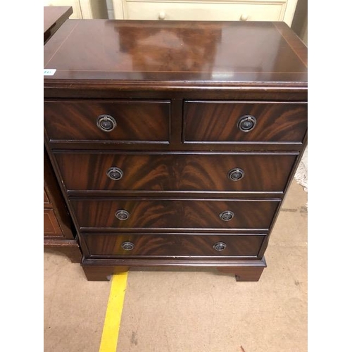 246 - Antique style small chest of drawers x 2, both with a run of three drawers with two above