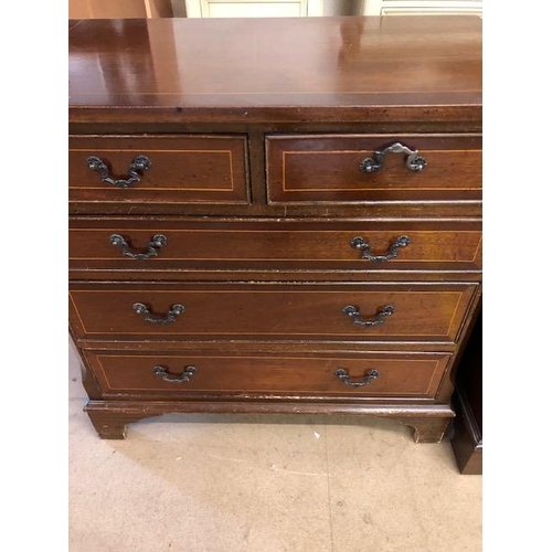 246 - Antique style small chest of drawers x 2, both with a run of three drawers with two above