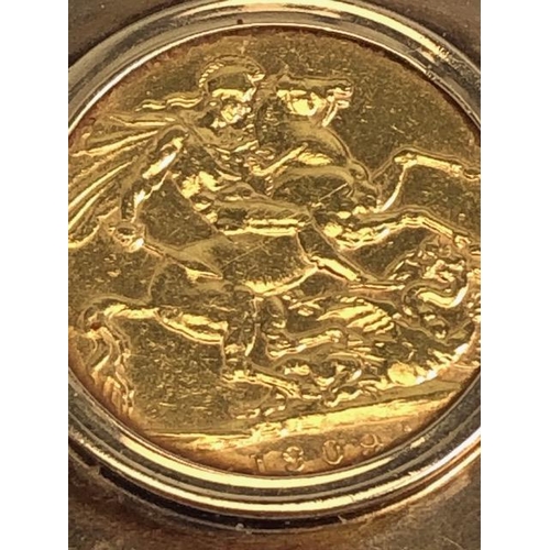 25 - 1909 GOLD SOVEREIGN in a 9kt gold mount on a 9kt gold chain total weight approx 23.4g