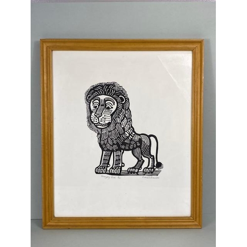 250 - Edward Bawden CBE RA (1903-1989), Hungry Lion, linocut, signed and titled in pencil, numbered 6/25, ... 