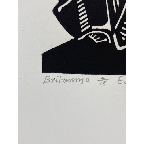 251 - Edward Bawden CBE RA (1903-1989), Britannia, linocut, signed and titled in pencil, numbered 4/15, on... 