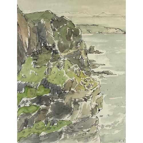 258 - SIR KYFFIN WILLIAMS RA (WELSH, 1918 - 2006): Sir Kyffin Williams watercolour, label to reverse reads... 