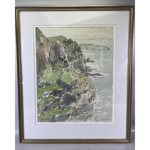 258 - SIR KYFFIN WILLIAMS RA (WELSH, 1918 - 2006): Sir Kyffin Williams watercolour, label to reverse reads... 