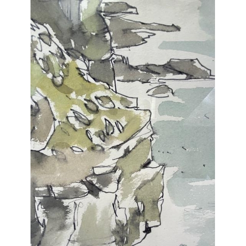 258 - SIR KYFFIN WILLIAMS RA (WELSH, 1918 - 2006): Sir Kyffin Williams watercolour, label to reverse reads... 