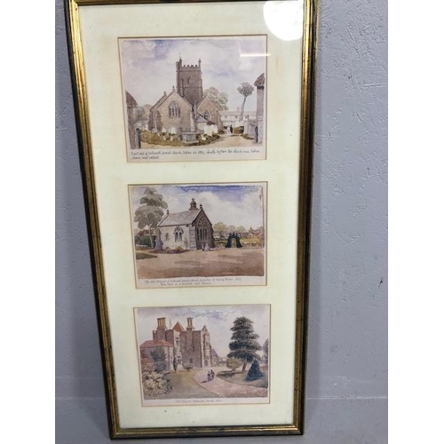 268 - Paintings of local interest: three water colours depicting 'The Old Chancel' and Sidmouth parish chu... 