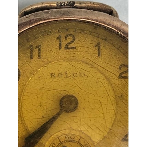 27 - 9ct Gold ladies wrist watches, one the face marked Rolco, the inside of case ROLEX 9.25, (approximat... 