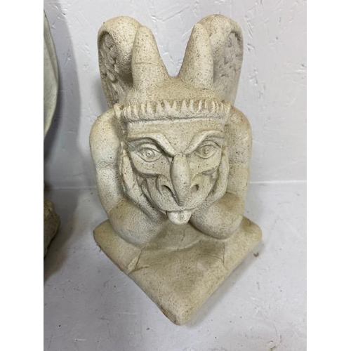 270 - Collection of Gargoyle type statues and a metal dog wall mask