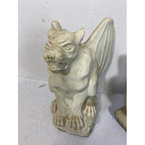 270 - Collection of Gargoyle type statues and a metal dog wall mask