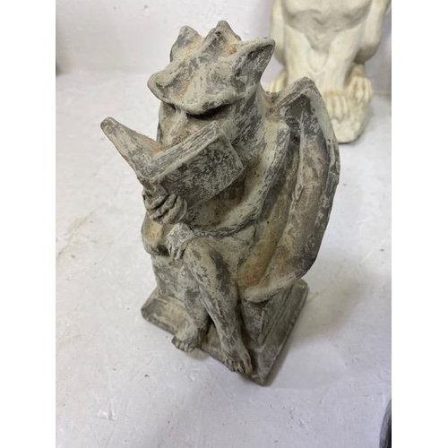 270 - Collection of Gargoyle type statues and a metal dog wall mask