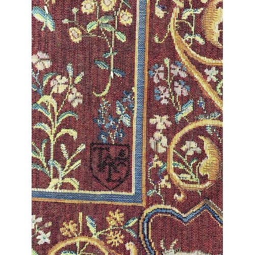 271 - Tapestry style wall hangings, one of the famous Lady and the Unicorn, approx 145cm x 187cm, and the ... 