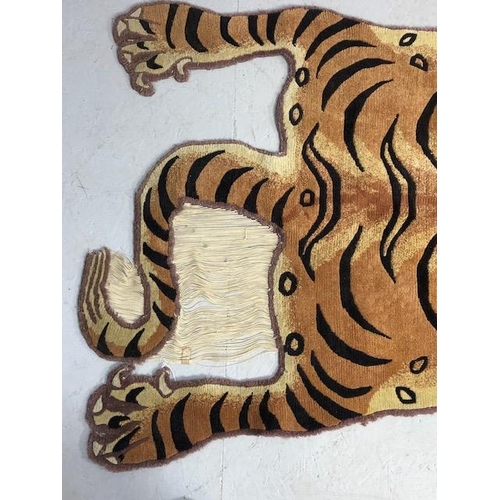 273 - Oriental Rug, Tibetan Tiger rug hand knotted wool approximately 160 x 80 cm