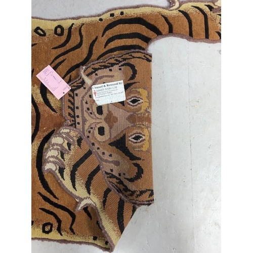 273 - Oriental Rug, Tibetan Tiger rug hand knotted wool approximately 160 x 80 cm