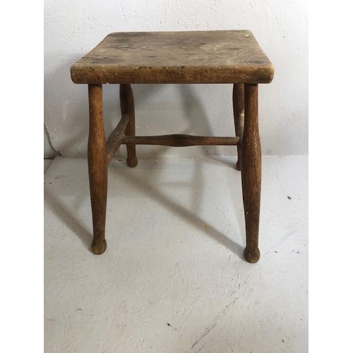 279 - Antique furniture, two 19th century rustic stools, one on four legs the other on three