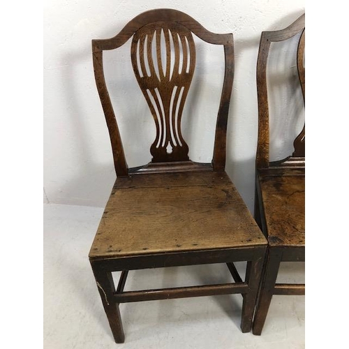 287 - Antique furniture, three early 19th century pierced  splat back chairs