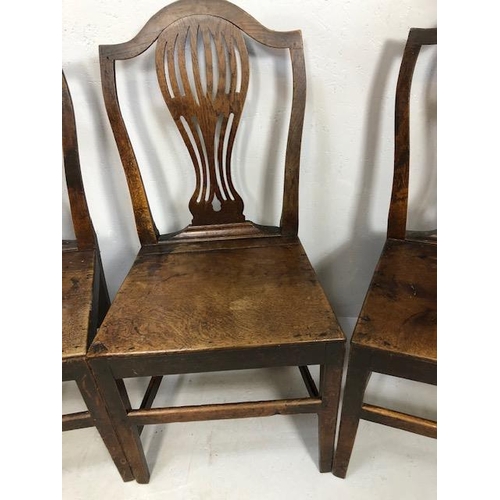 287 - Antique furniture, three early 19th century pierced  splat back chairs