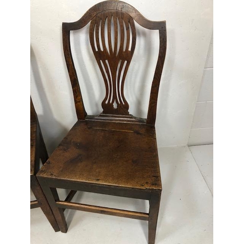 287 - Antique furniture, three early 19th century pierced  splat back chairs