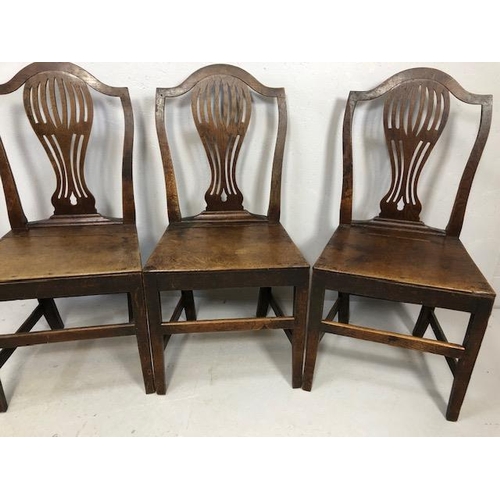 287 - Antique furniture, three early 19th century pierced  splat back chairs