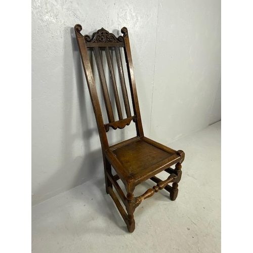 288 - Antique Furniture, provincial made chair, of tall back early 18th century style