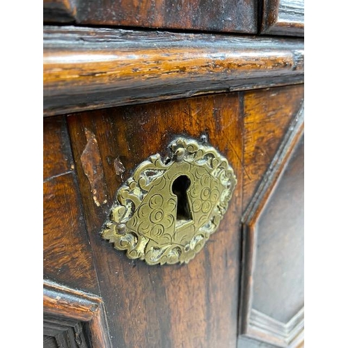 289 - Antique chest of five drawers, divides into two sections with brass handles approx 102 x 60 x 90cm (... 