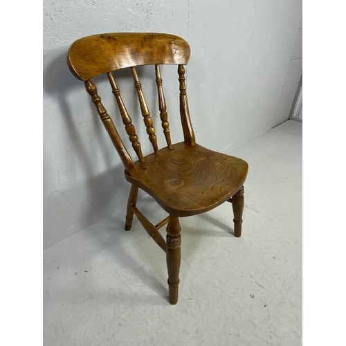 290 - Antique spindle back chair with scooped elm seat (outstanding patination)