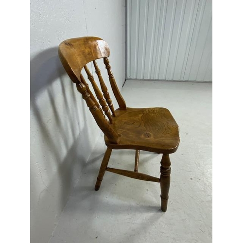 290 - Antique spindle back chair with scooped elm seat (outstanding patination)