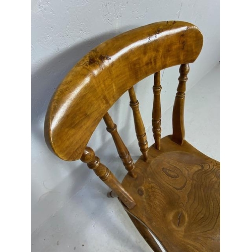 290 - Antique spindle back chair with scooped elm seat (outstanding patination)