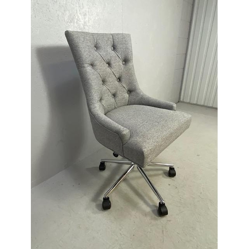 299 - Modern grey padded office chair on castors