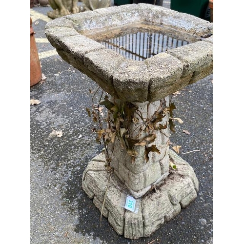 310 - Concrete garden birdbath, approx 50cm tall