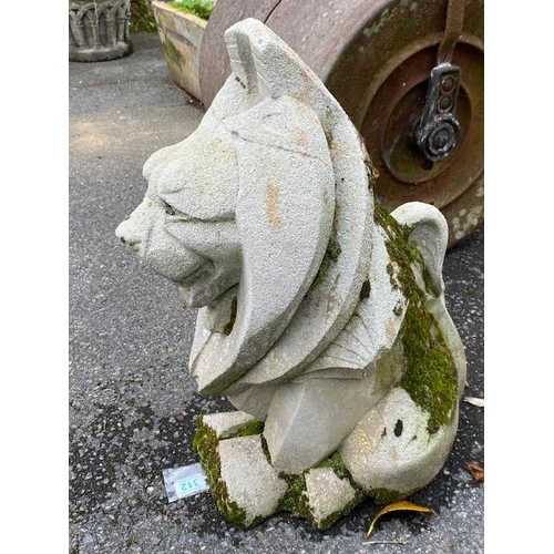 312 - Concrete garden statue in the form of a lion