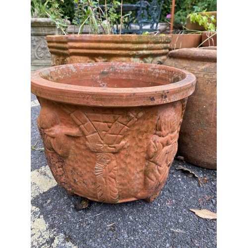 317 - Three vintage terracotta garden planters