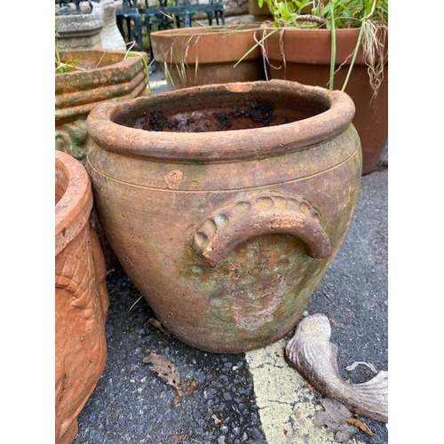 317 - Three vintage terracotta garden planters