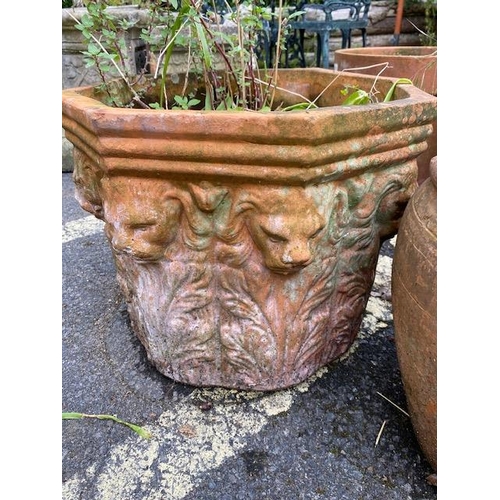 317 - Three vintage terracotta garden planters