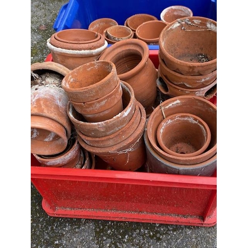 318 - Large collection of garden terracotta pots, over two boxes